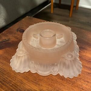 Vintage satin glass large candle holder